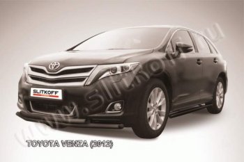 8 699 р. Защита переднего бампер Slitkoff  Toyota Venza  GV10 (2012-2016) (Цвет: серебристый). Увеличить фотографию 1