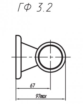 429 р. Фонарь габаритный и контурный Евросвет ГФ 3.2 LED2   (12В, Черное кольцо). Увеличить фотографию 3