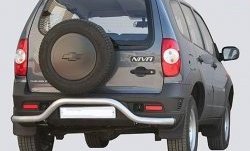 Фигурная защита заднего бампера диаметром 63.5 мм Металл Дизайн Chevrolet Niva 2123 рестайлинг (2009-2020)