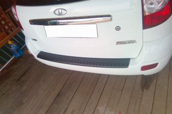 559 р. Защитная накладка заднего бампера Тюн-Авто  Лада Приора  2171 универсал (2008-2014). Увеличить фотографию 1