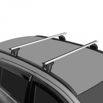10 397 р. Багажник на крышу с низкими рейлингами сборе LUX  Volvo XC60 (2008-2017) (дуги аэро-классик 120 см, без замка, серебро). Увеличить фотографию 1